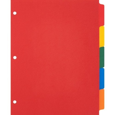 Business Source DIVIDERS, PLASTIC, 5TAB, MULTI BSN01809